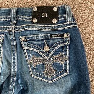 Miss Me Jeans with Unique Embellished Cross Pockets